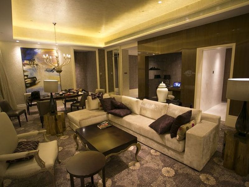 Spacious flagship suite bedroom at the Kalahari Wisconsin Dells resort