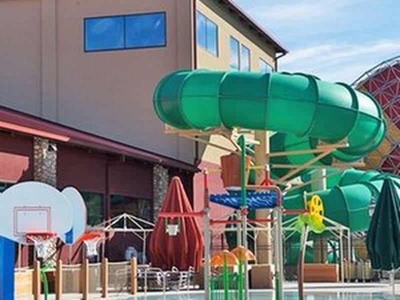 Accessible double-queen suite with grab bars at Great Wolf Lodge Southern California