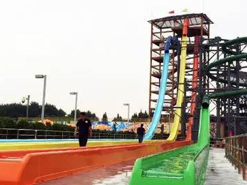 Indoor water park with slides at Great Wolf Lodge Southern California